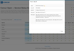 Concur Service Status Dashboard
