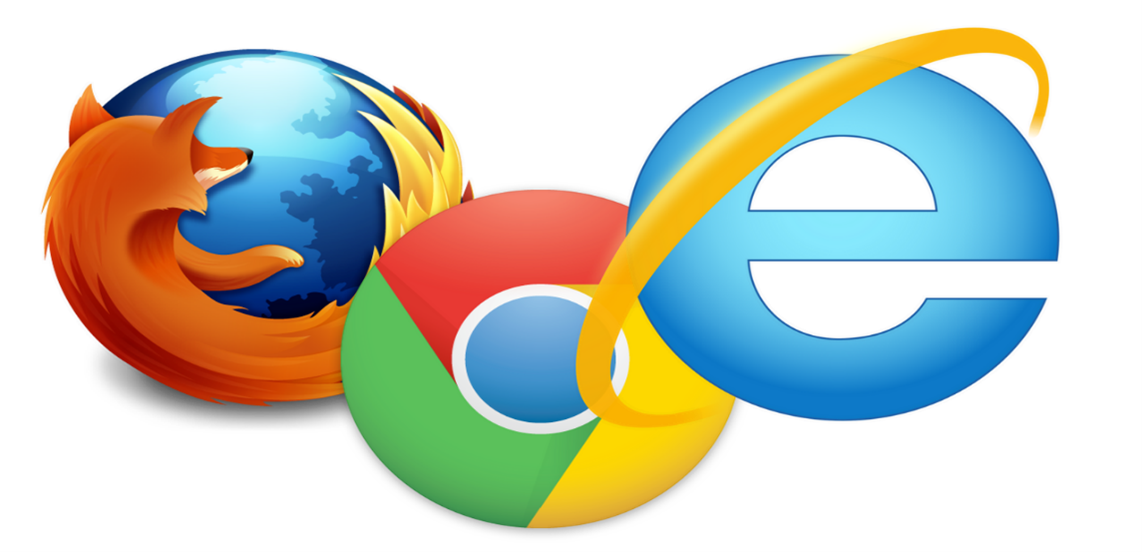 Microsoft Edge, Firefox and Google Chrome Web Browser