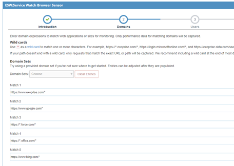 Service Watch browser real user monitoring configuration