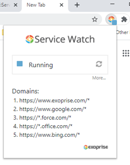 Exoprise Service Watch Browser Running