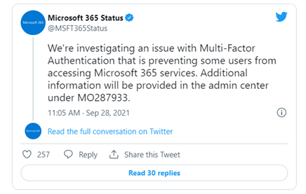 Microsoft Azure MFA outage