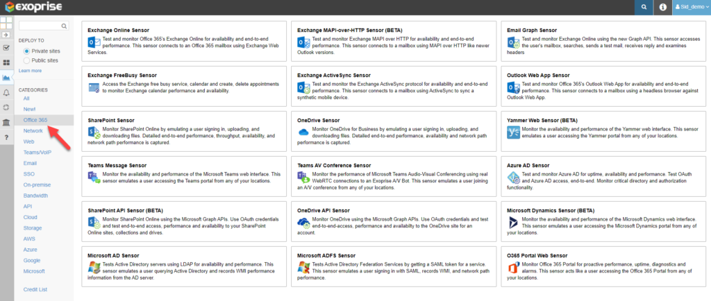 Synthetic monitoring of O365 apps