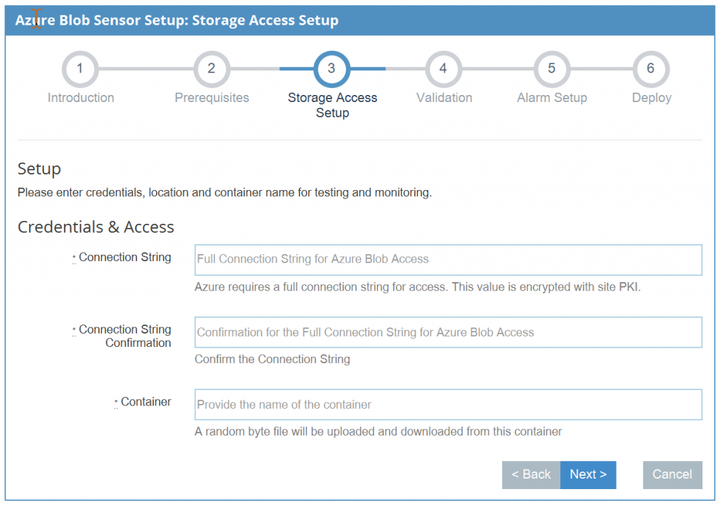 Setup Azure Blob Sensor Configuration