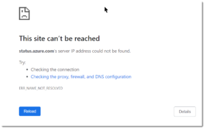 Azure Status Page Failure