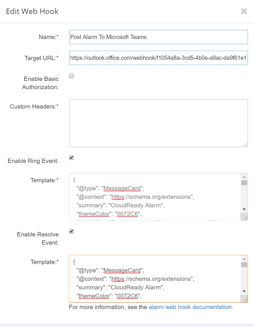 CloudReady Hook Create