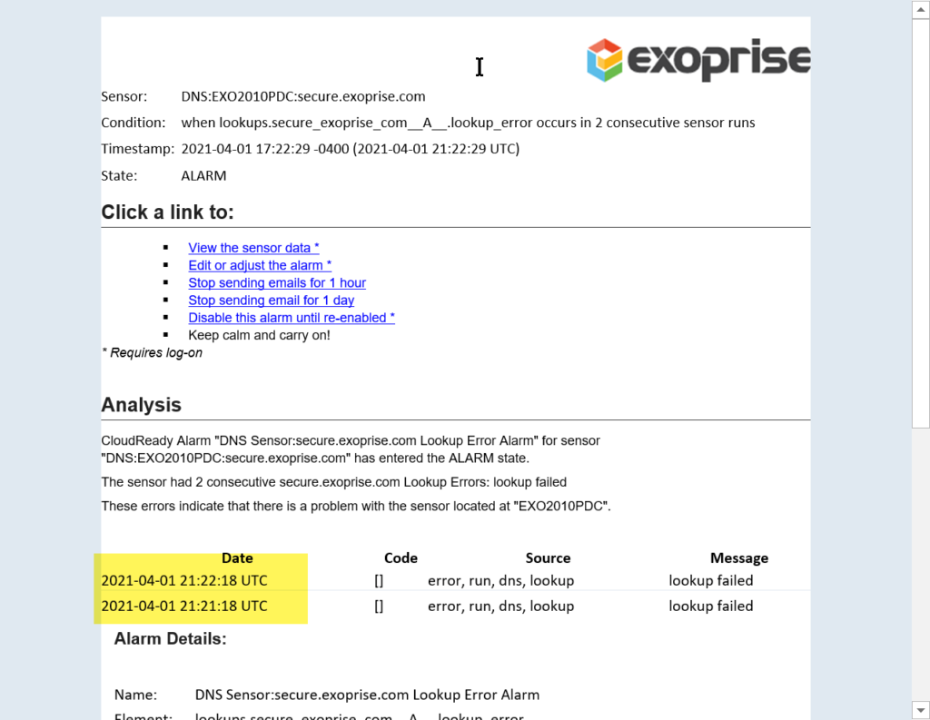 Azure DNS Outage Early Detection