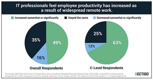 increase in employee productivity with remote work and hybrid work model