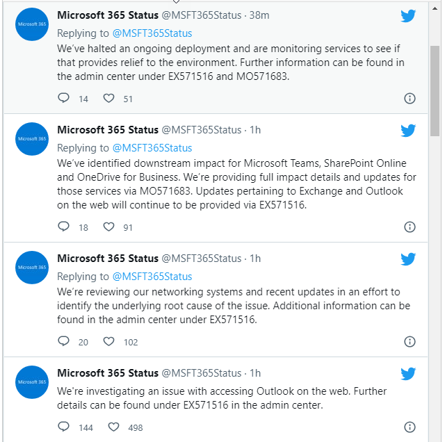 Integrated Twitter Feed from Microsoft