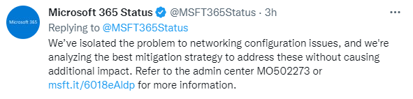 microsoft 365 services outage 25 jan 2023