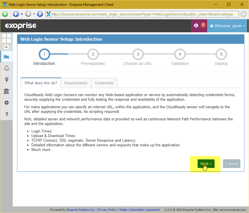 Sensor introduction page