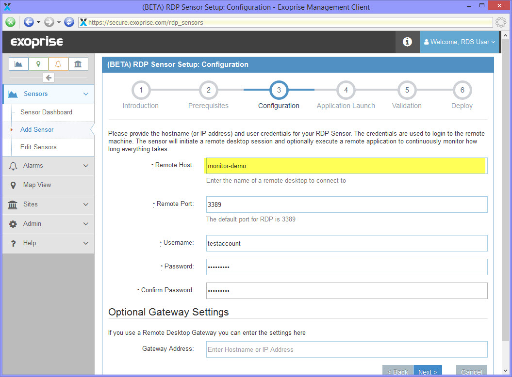 how to apply credentials on asg remote desktop