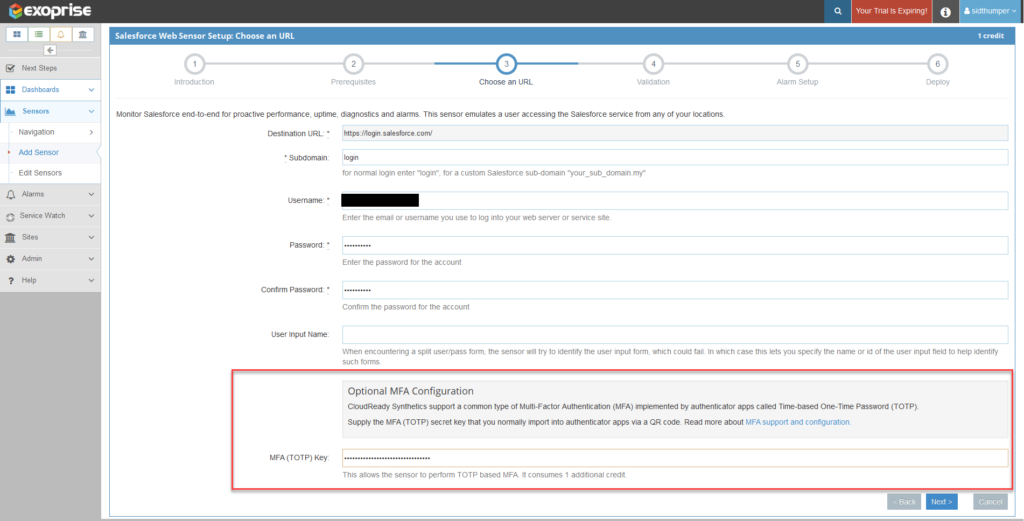 salesforce multi-factor authentication testing and setup in exoprise