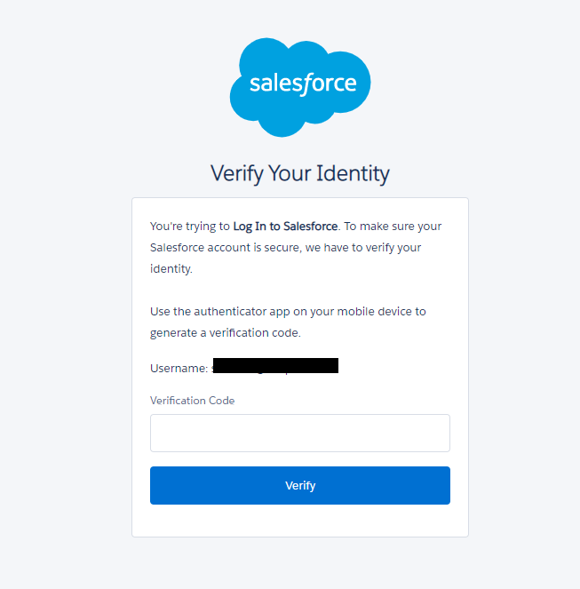 salesforce login and Multi Factor Authentication