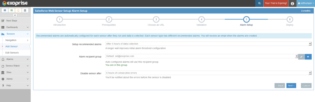 salesforce failure alarms MFA