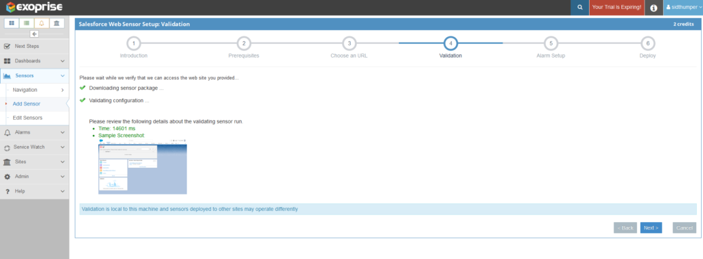 salesforce mfa sensor validation and test setup