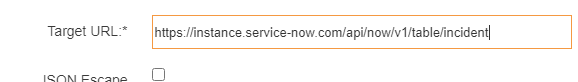 ServiceNow Integration Incident Endpoint
