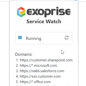 Service Watch Browser Extension Popup Service Watch Visible Browser Popup