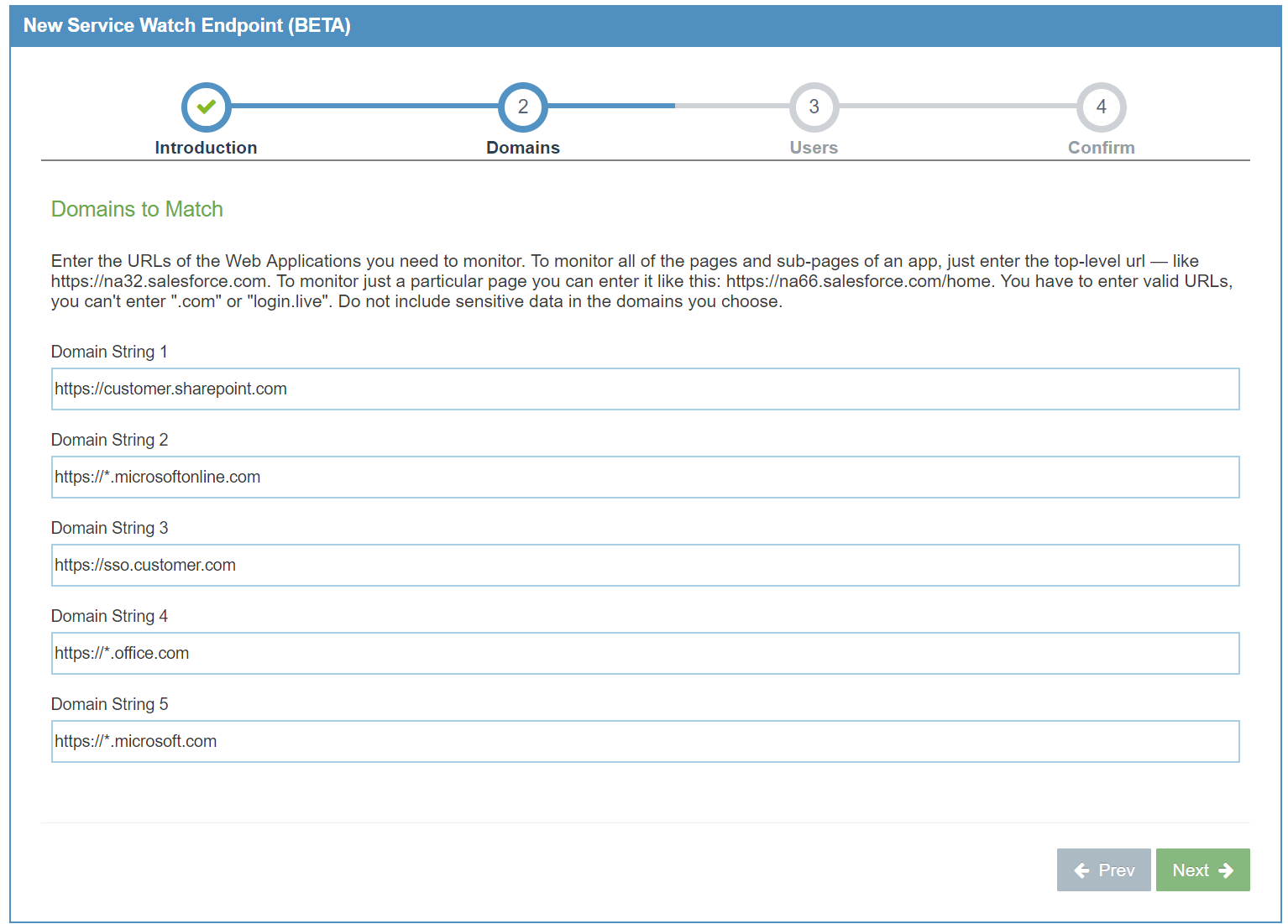 Configure URLs to monitor