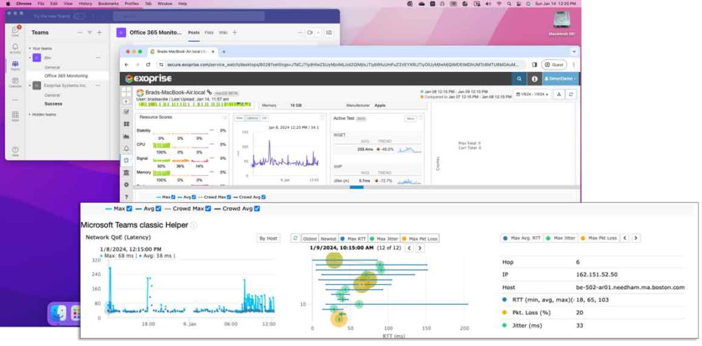 Teams on macOS, diagnose hop-by-hop