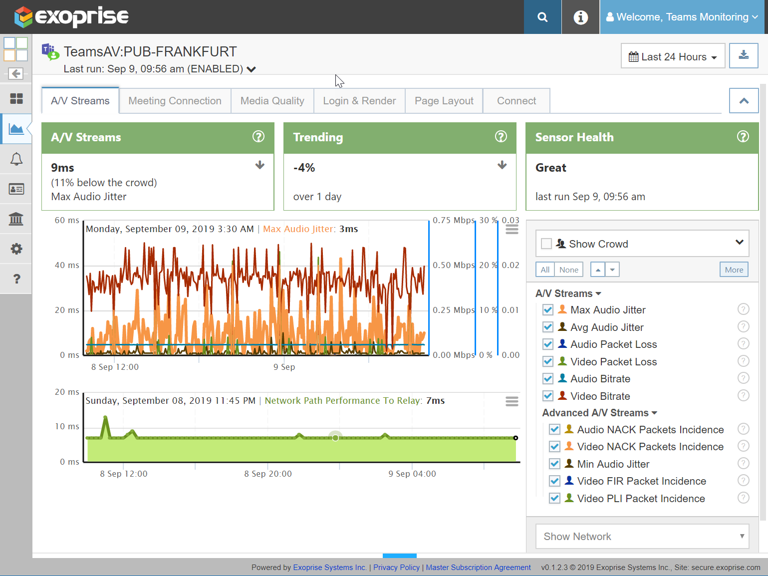 Teams AV Media Stream Metrics