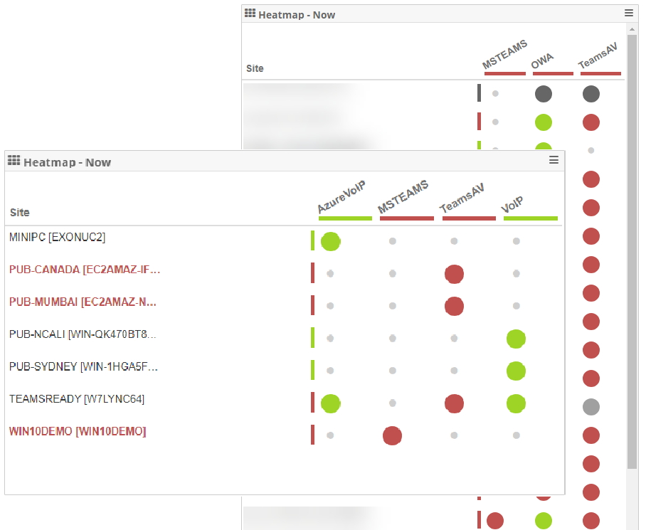 Live Heatmap View, Worldwide Teams Outage