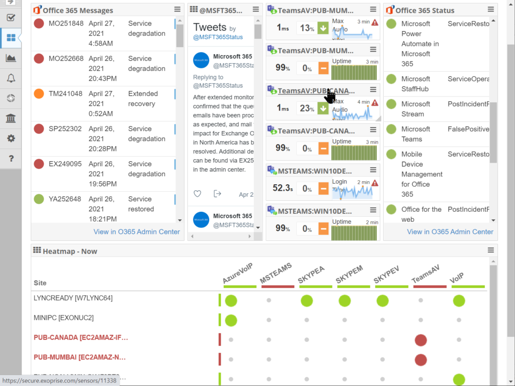 Teams Outage Dashboard