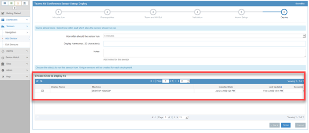 deploy microsoft teams synthetic sensor to private site