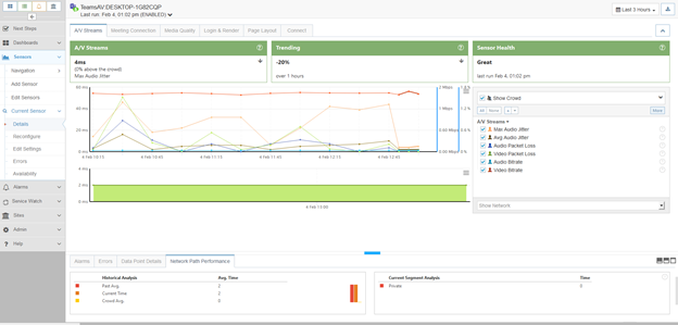 Microsoft teams AV stats jitter